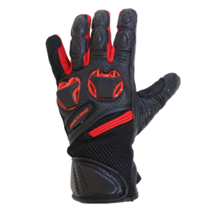 GUANTE BB PIEL NEGRO/ROJO TALLA L